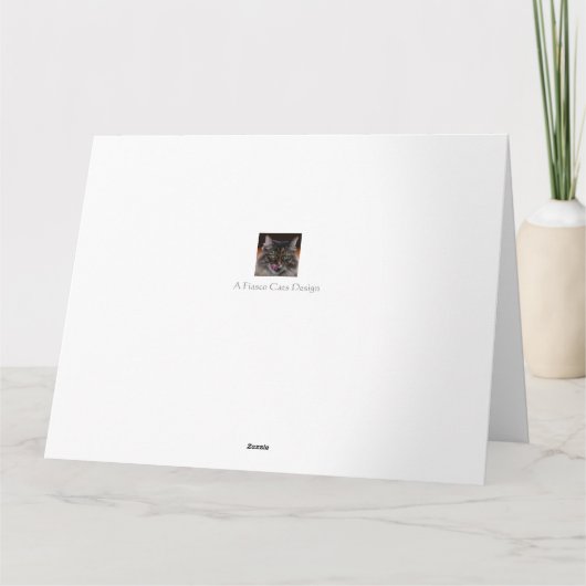 Gele Lilly verjaardagskaart. Kaart (Achterkant)