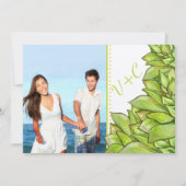 Gele Limoen Succulent Modern Typography Wedding Kaart (Achterkant)