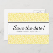 Gele lint boog print save the date briefkaart (Voorkant / Achterkant)