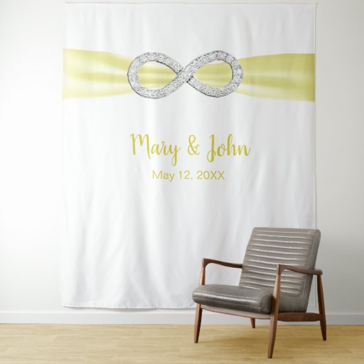 Gele lint diamant oneindigheid trouw achtergrond wandkleed (In situ)