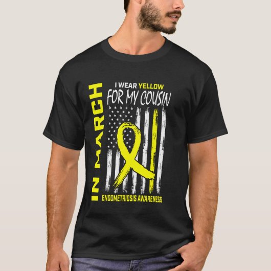 Gele Lint Endometriose Bewustzijnsneef Ameri T-shirt (Voorkant)