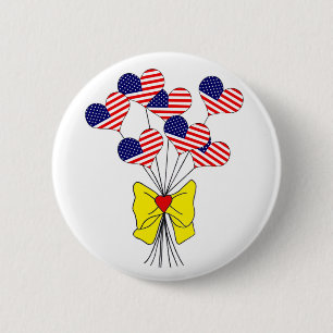 Gele lint ronde button 5,7 cm
