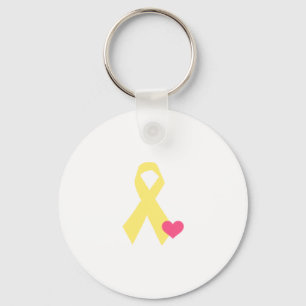 Gele lint sleutelhanger