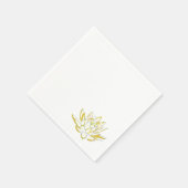 Gele lotus waterverf papieren servetten (Hoek)