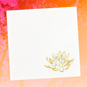 Gele lotus waterverf papieren servetten