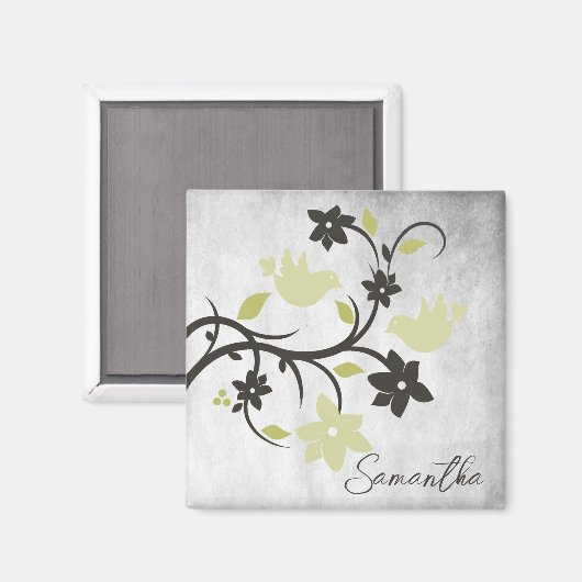 Gele Lovevogels, gepersonaliseerd magneet (Voorkant / Achterkant)