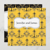 Gele luchters sparen de datum aankondiging (Voorkant / Achterkant)