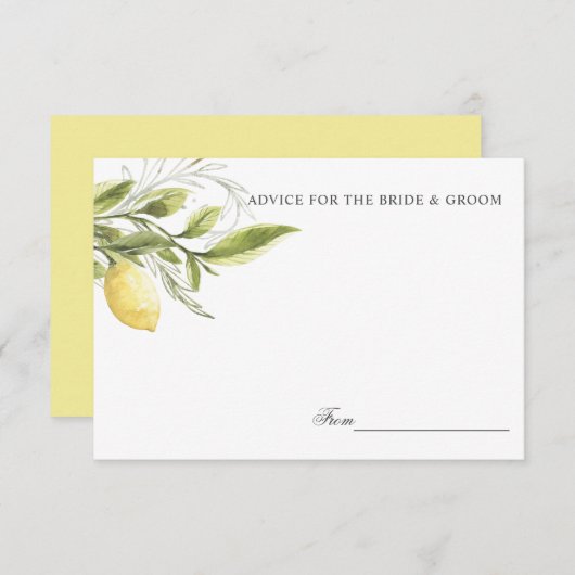 Gele luiers en bladeren Weddenschap of recept Kaart (Voorkant / Achterkant)