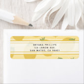 Gele luiken Waterverf van zomervruchten Stripe Fav Etiket (Insitu)