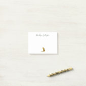 Gele Luipaardprint Script Naam Herinneringen Post-it® Notes (Op bureau)
