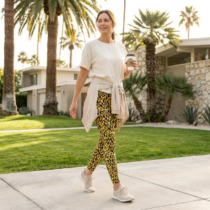 Gele Luipaardprint Vlek Luipaard Patroon Leggings