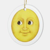 Gele maan - Emoji Keramisch Ornament (Links)