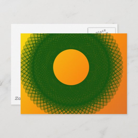 Gele maan in het groen briefkaart (Voorkant / Achterkant)