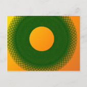 Gele maan in het groen briefkaart (Voorkant)