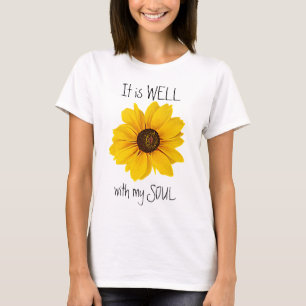 Gele Madelief Ik Voel Me Prima Met Mijn Ziel Inspi T-shirt