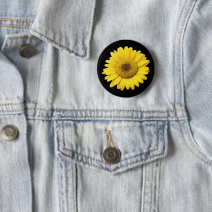 Gele Madeliefjesbloemblaadjes Ronde Button 5,7 Cm