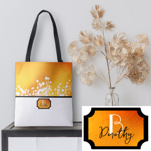 Gele magische bloemen draagtas