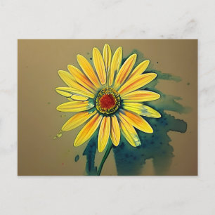 Gele maisbloem briefkaart