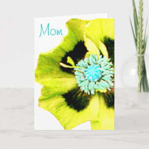 Gele mam-Moederdag kaart wit