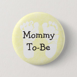 Gele mama-to-be Baby shower Button
