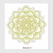 Gele Mandala Flower Custom-Cut Vinyl Sticker (Vel)