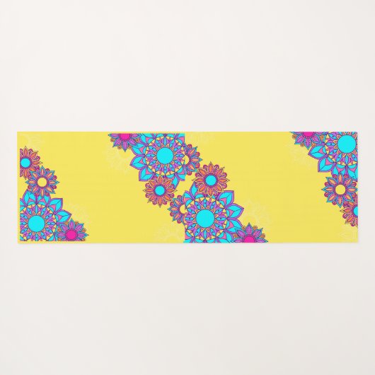 Gele Mandala Yoga Mat (Achterkant (horizontaal))