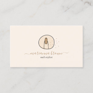 Gele manicure Polish Spa-nagelsalonlogo Visitekaartje