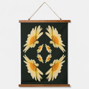 Gele Marguerite Bloem Close-up Abstract Hangend Wandkleed
