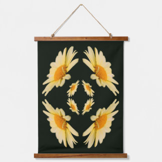 Gele Marguerite Bloem Close-up Abstract Hangend Wandkleed