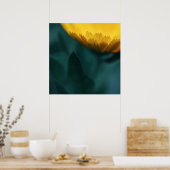 Gele mariglod Flower Macro Abstract Poster (Keuken)