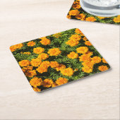 Gele Marigolbloemen Vierkante Kartonnen Onderzetter (Schuin)