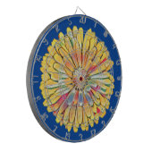 Gele marigolfbloem dartbord (Voorkant Links)