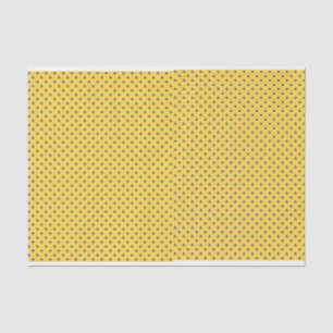 Gele marineblauwe Stippen met patroon Tissuepapier