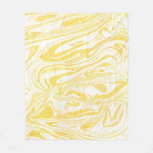 Gele marmertextuur. Handtekening Fleece Deken