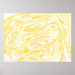 Gele marmertextuur. Handtekening Poster