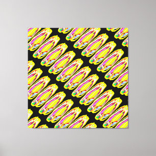Gele Mellow-kleurige hippiestijl met abstracte kun Canvas Afdruk