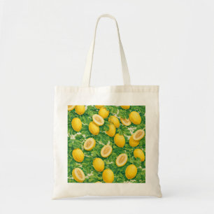 Gele Meloenschijfjes Botanisch Patroon Tote Bag