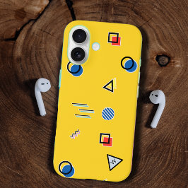 Gele Memphis Monogram Hoesje-Mate iPhone Case