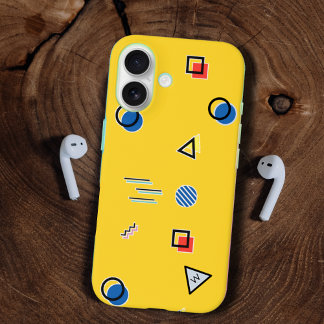 Gele Memphis Monogram Hoesje-Mate iPhone Case