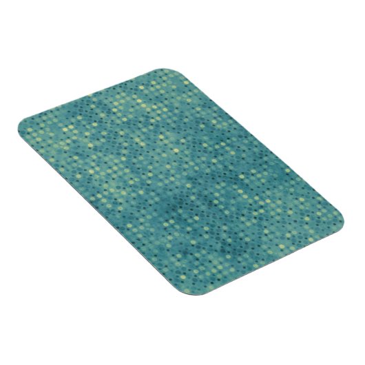 Gele micro-Stippen op Grunge Blue Magneet (Rechterzijde)