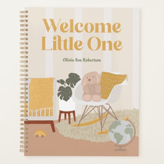 Gele Mid-Century Modern Nursery Planner (Voorkant)