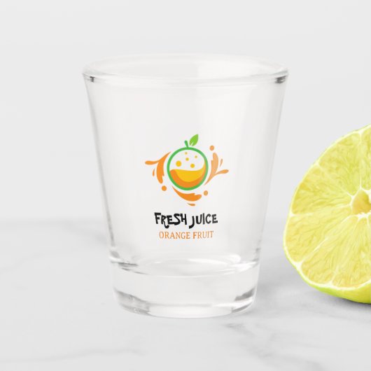 Gele minimale Oranje vruchtenbril Shot Glas (Voorkant)