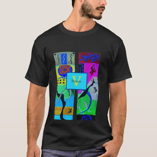 Gele Mode Abstracte inspiratie uit Matisse T-shirt (Voorkant)