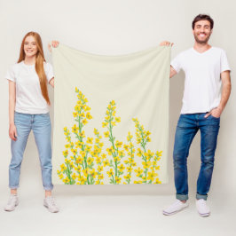 Gele moderne citrien bloei fleece deken
