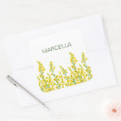 Gele moderne citrien bloei vierkante sticker (Envelop)
