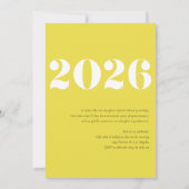 Gele Moderne Klas van 2024 Foto Afstudeerfeest Kaart (Achterkant)