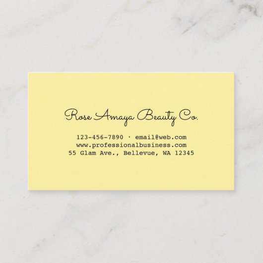 Gele Moderne Manuscript Typografie Dank u Visitekaartje (Achterkant)