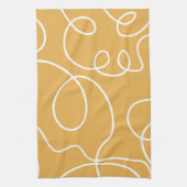 Gele Moderne Minimale Lijn Borstelstreken Theedoek (Verticaal)