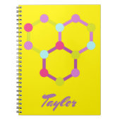 Gele moderne moleculen notitieboek (Voorkant)