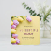 Gele moderne Vrouwendag Uitnodiging Brunch (Staand voorkant)
